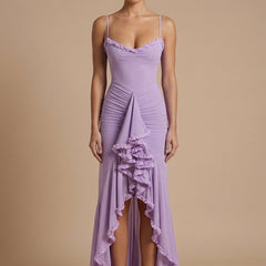 Women's Elegant Ruched Maxi Dress | Sweetheart Neckline with Ruffle Details for Summer Formal Events 8