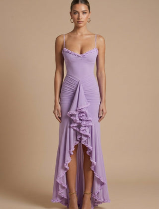 Women's Elegant Ruched Maxi Dress | Sweetheart Neckline with Ruffle Details for Summer Formal Events 8