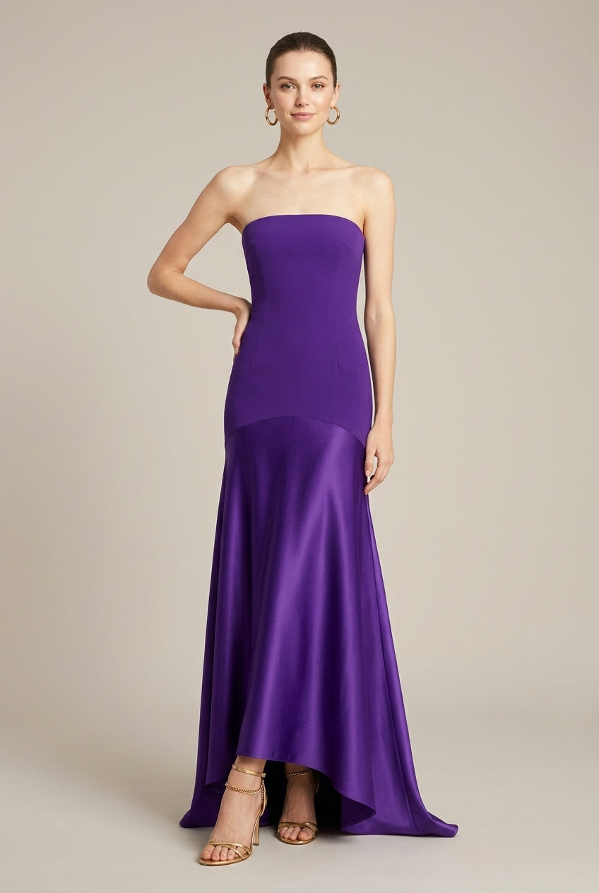 Women's Elegant Satin Maxi Dress | Flared Formal Evening Gown for Special Occasions 0