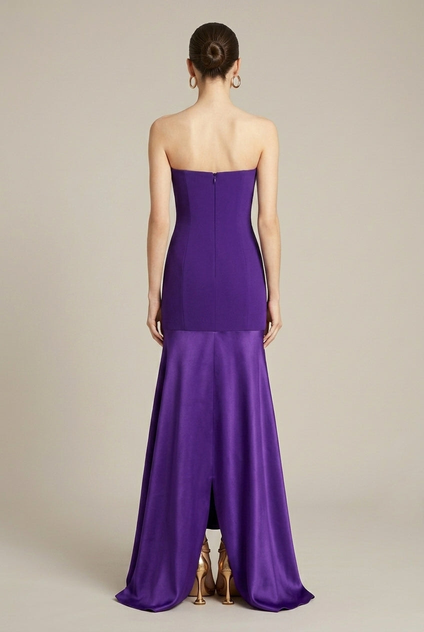 Women's Elegant Satin Maxi Dress | Flared Formal Evening Gown for Special Occasions 1