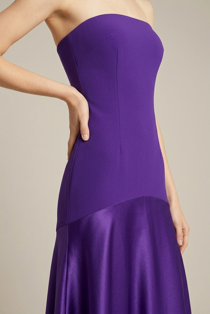 Women's Elegant Satin Maxi Dress | Flared Formal Evening Gown for Special Occasions 2