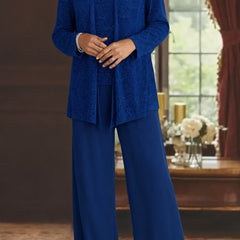 Women's Elegant Sequined Three-Piece Pants Suit | Chic Wide Leg Outfit 7