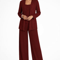 Women's Elegant Sequined Three-Piece Pants Suit | Chic Wide Leg Outfit 9