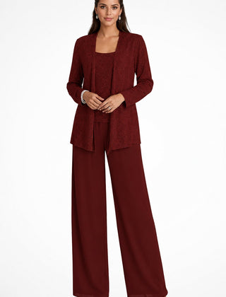 Women's Elegant Sequined Three-Piece Pants Suit | Chic Wide Leg Outfit 9