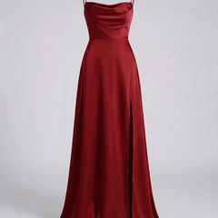 Women's Elegant Silk Maxi Dress | Draped Neckline with Modern Leg Slit 3