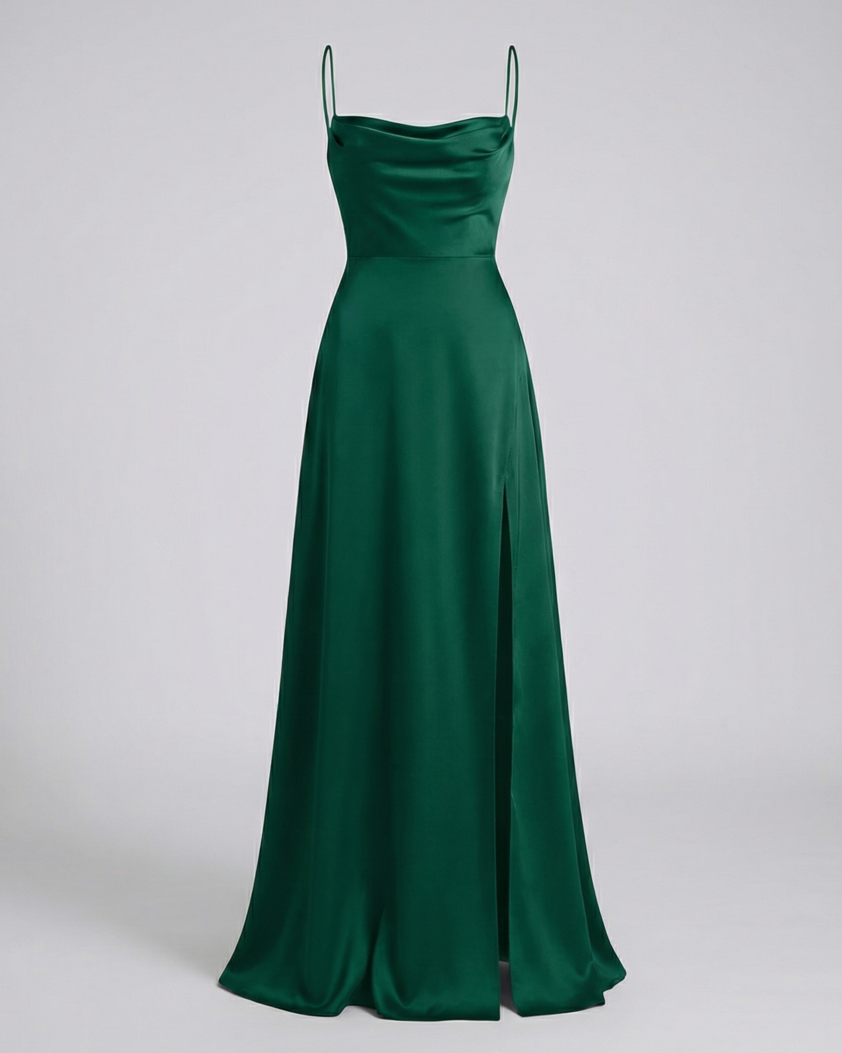 Women's Elegant Silk Maxi Dress | Draped Neckline with Modern Leg Slit 5