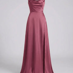 Women's Elegant Silk Maxi Dress | Draped Neckline with Modern Leg Slit 6