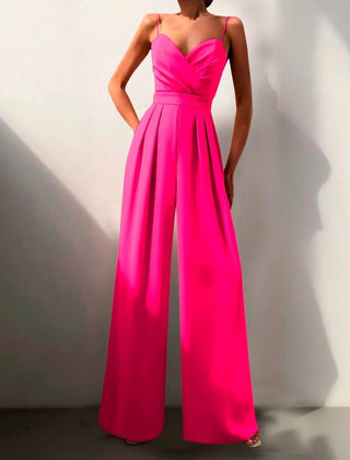 Women's Elegant Spaghetti Strap Jumpsuit | Sweetheart Neck Wide Leg Design for Formal Occasions 1