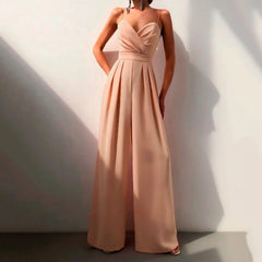 Women's Elegant Spaghetti Strap Jumpsuit | Sweetheart Neck Wide Leg Design for Formal Occasions 3