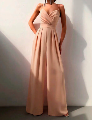 Women's Elegant Spaghetti Strap Jumpsuit | Sweetheart Neck Wide Leg Design for Formal Occasions 3