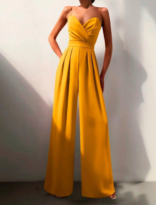 Women's Elegant Spaghetti Strap Jumpsuit | Sweetheart Neck Wide Leg Design for Formal Occasions 5