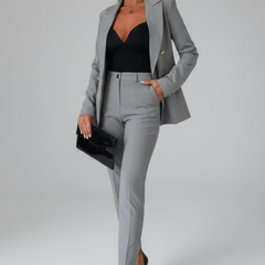 Women's Elegant Tailored Suit | Classic White Pant Suit for Women 11