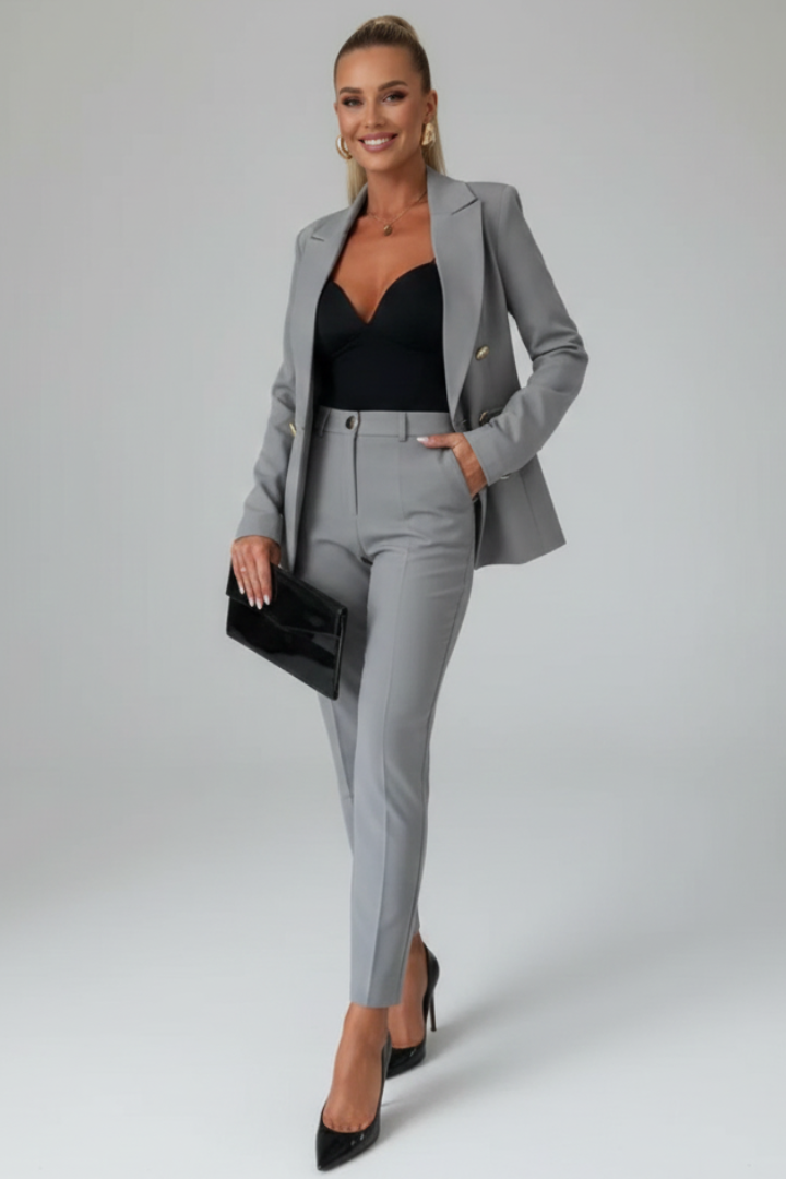 Women's Elegant Tailored Suit | Classic White Pant Suit for Women 11