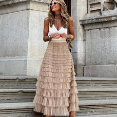 Women's Elegant Tulle Maxi Skirt | Flattering High-Waist Black Skirt for All Occasions 0