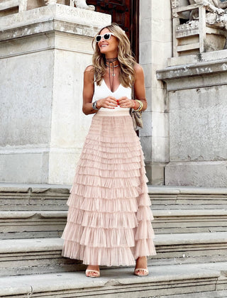 Women's Elegant Tulle Maxi Skirt | Flattering High-Waist Black Skirt for All Occasions 2