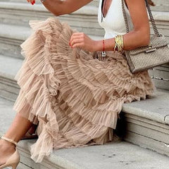 Women's Elegant Tulle Maxi Skirt | Flattering High-Waist Black Skirt for All Occasions 6