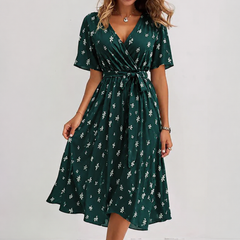 Women's Elegant V-Neck Midi Dress | Versatile Chic Formal Dresses for Any Occasion 0