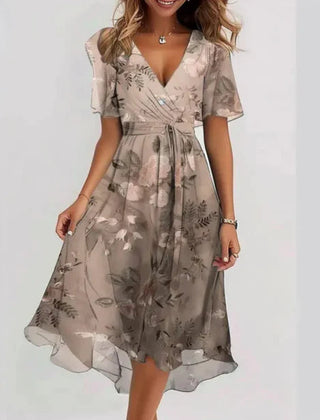 Women's Elegant V-Neck Midi Dress | Versatile Chic Formal Dresses for Any Occasion 2