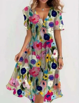Women's Elegant V-Neck Midi Dress | Versatile Chic Formal Dresses for Any Occasion 3