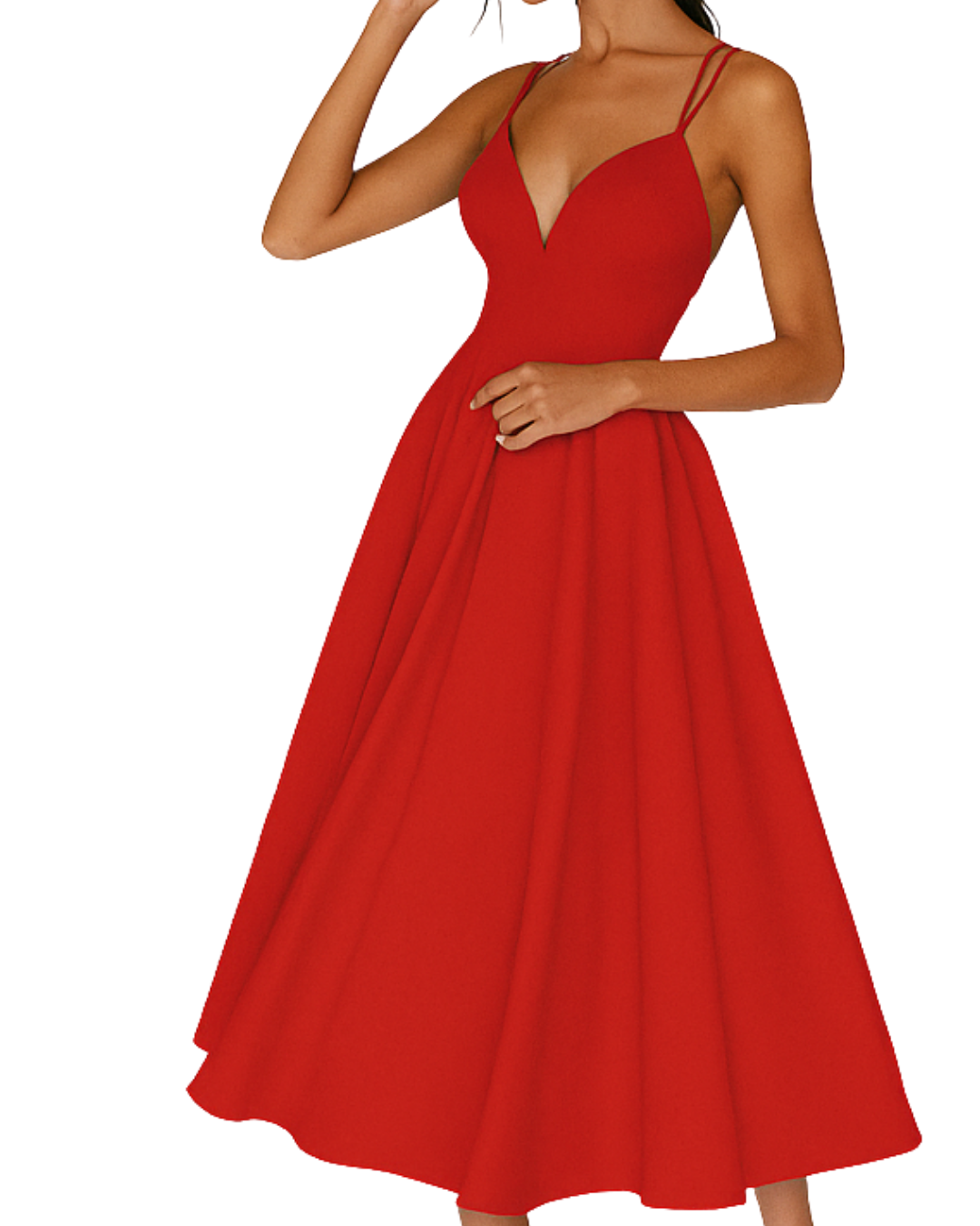 Women's Elegant V-Neck Wedding Dress | Flared Hem Bridal Gown 3