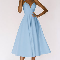 Women's Elegant V-Neck Wedding Dress | Flared Hem Bridal Gown 4