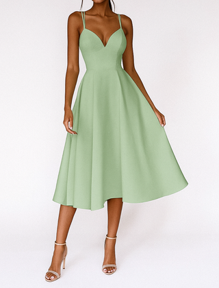 Women's Elegant V-Neck Wedding Dress | Flared Hem Bridal Gown 5