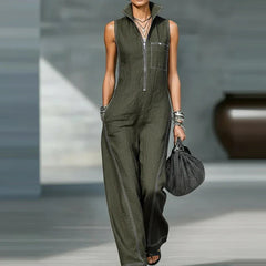Women's Elegant Wide Leg Jumpsuit | Modern Sleeveless Tailored Outfit 5