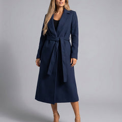 Women's Elegant Wool-Blend Trench Coat | Timeless Long-Line Outerwear 3