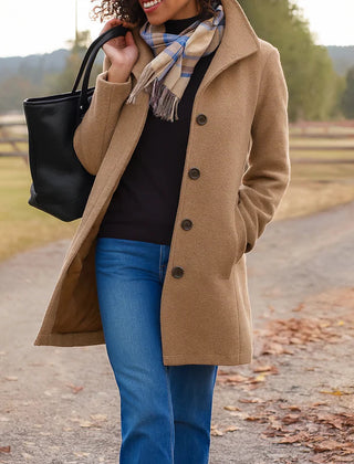 Women's Elegant Wool Blend Coat | Classic Tailored Winter Outerwear 1
