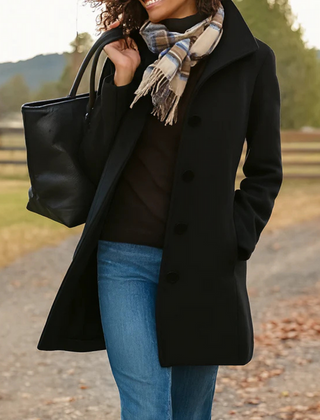 Women's Elegant Wool Blend Coat | Classic Tailored Winter Outerwear 3