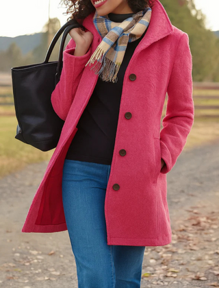 Women's Elegant Wool Blend Coat | Classic Tailored Winter Outerwear 4