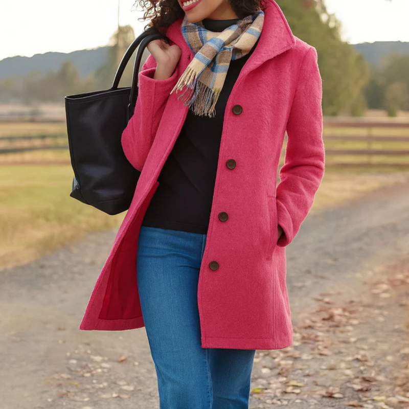 Women's Elegant Wool Blend Coat | Classic Tailored Winter Outerwear 4