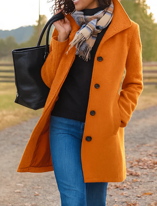 Women's Elegant Wool Blend Coat | Classic Tailored Winter Outerwear 5