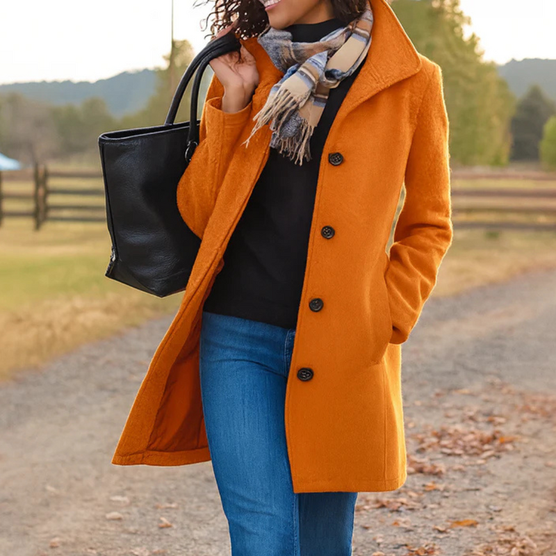 Women's Elegant Wool Blend Coat | Classic Tailored Winter Outerwear 5