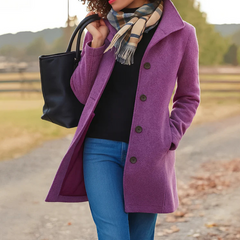 Women's Elegant Wool Blend Coat | Classic Tailored Winter Outerwear 6