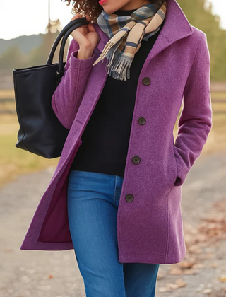 Women's Elegant Wool Blend Coat | Classic Tailored Winter Outerwear 6