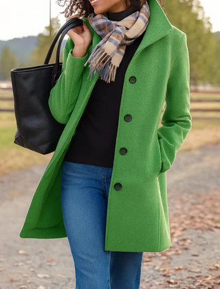 Women's Elegant Wool Blend Coat | Classic Tailored Winter Outerwear 7
