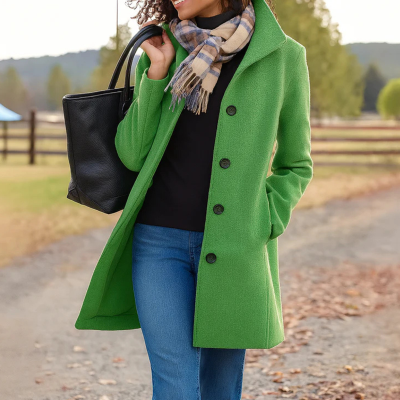 Women's Elegant Wool Blend Coat | Classic Tailored Winter Outerwear 7