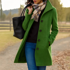 Women's Elegant Wool Blend Coat | Classic Tailored Winter Outerwear 8
