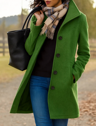 Women's Elegant Wool Blend Coat | Classic Tailored Winter Outerwear 8