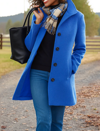 Women's Elegant Wool Blend Coat | Classic Tailored Winter Outerwear 9