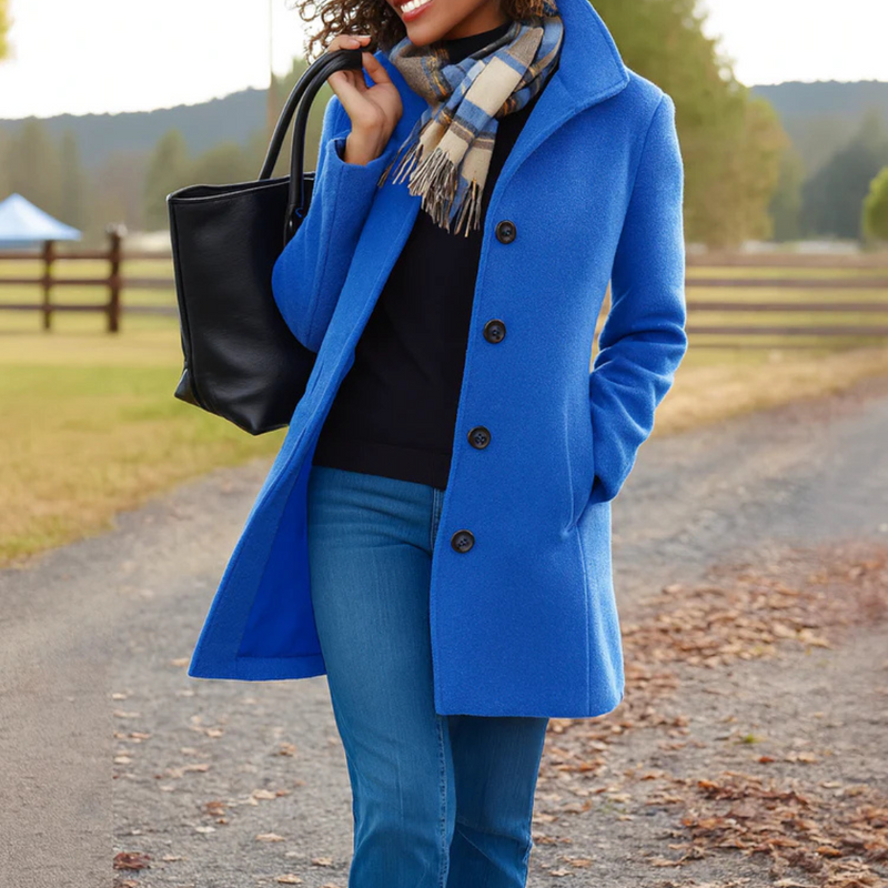 Women's Elegant Wool Blend Coat | Classic Tailored Winter Outerwear 9