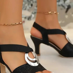 Women's Embellished Strappy Sandals | Elegant Block Heel Summer Footwear 2