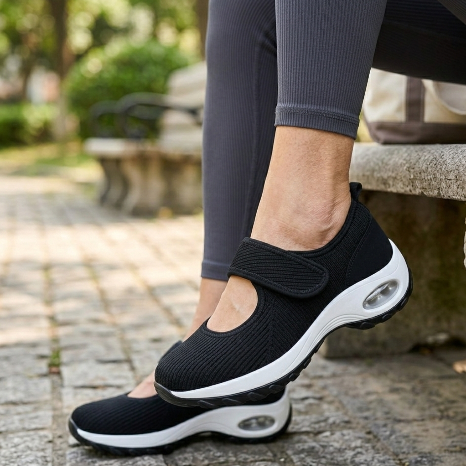 Women's Extra-Wide Cushioned Shoes | Adjustable Velcro Comfort Footwear 0