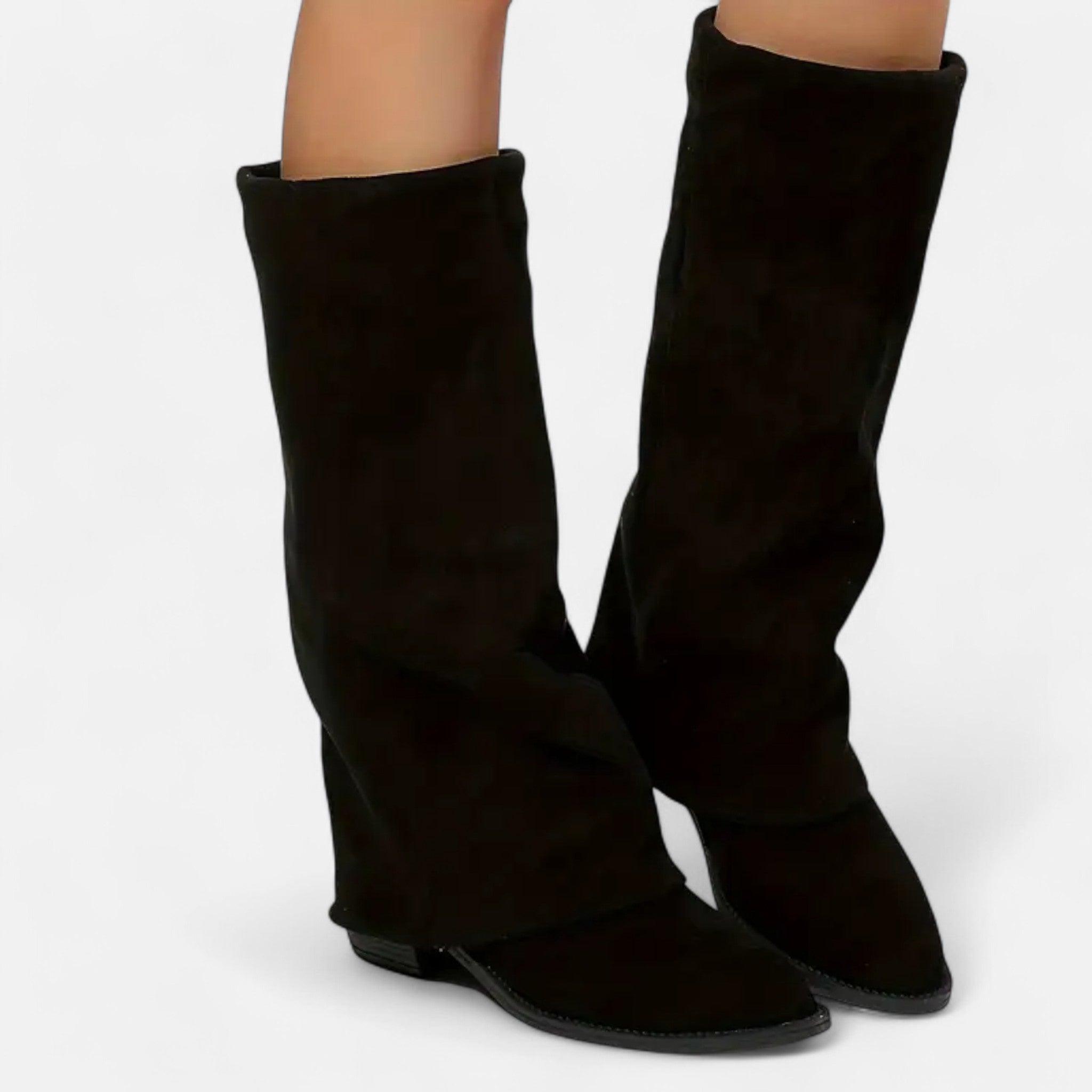 Women's Faux Leather Knee High Boots | Elegant Chunky Heel Long Footwear 1