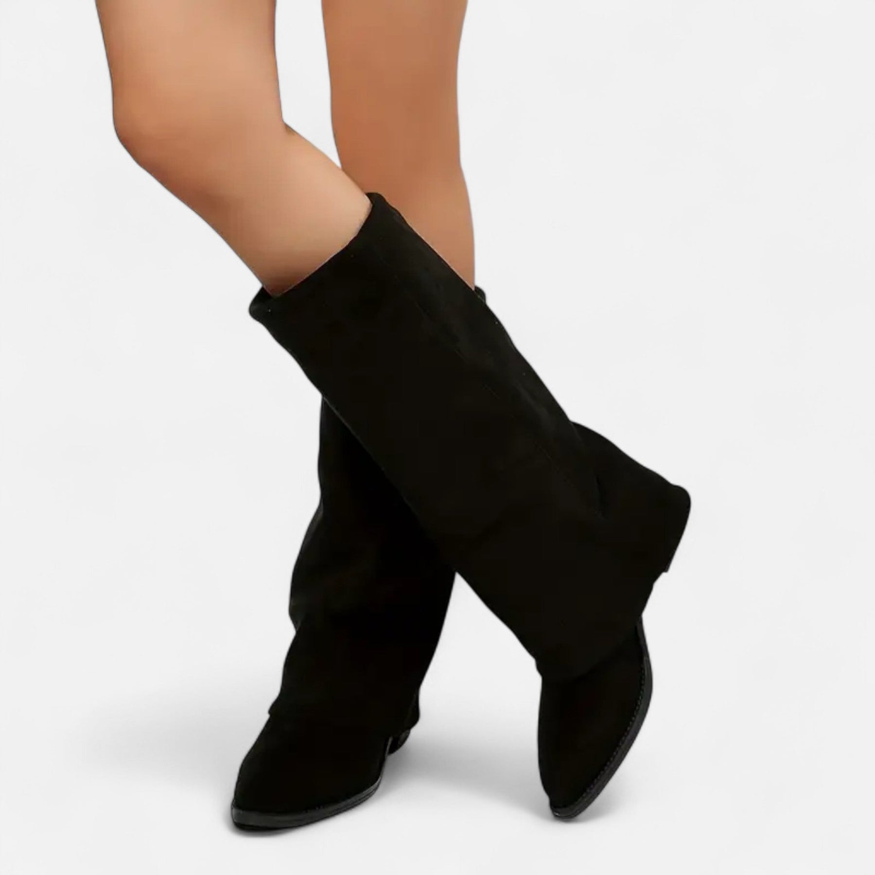 Women's Faux Leather Knee High Boots | Elegant Chunky Heel Long Footwear 4