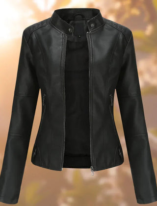 Women's Faux Leather Moto Jacket | Stylish Slim-Fit Outerwear for Everyday Elegance 0