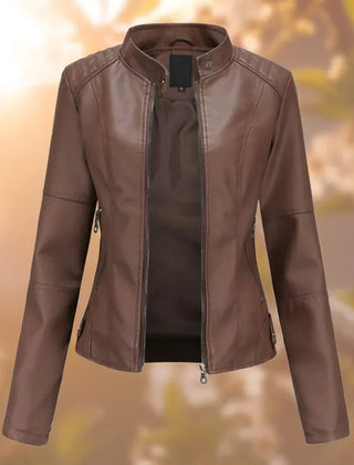 Women's Faux Leather Moto Jacket | Stylish Slim-Fit Outerwear for Everyday Elegance 1