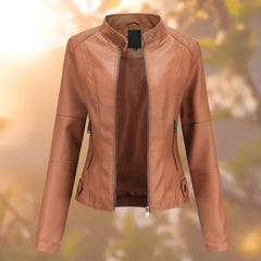 Women's Faux Leather Moto Jacket | Stylish Slim-Fit Outerwear for Everyday Elegance 2