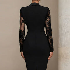 Women's Floral Lace Midi Dress | Elegant Bodycon Cocktail Dress for Formal Events 1